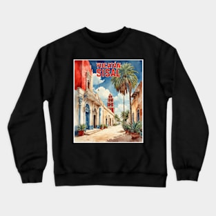 Sisal Yucatan Mexico Vintage Tourism Travel Crewneck Sweatshirt